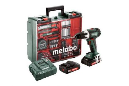 Perceuse-visseuse sans fil BS 18 LT 2x2Ah + atelier mobile Metabo